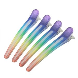 4 pinzas de pelo con degradado <span class=keywords><strong>arco</strong></span>íris, clips de aluminio para seccionar, horquillas con tira de silicona antideslizante para peinar - Product Image 1