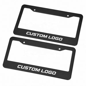 Cadre de plaque d'immatriculation universel personnalisé avec logo, résistant aux intempéries, support de plaque de voiture en métal avec impression UV, vente en gros d'usine - Product Image 1