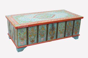 Haswani Handicrafts Antique Hand Painted Wooden Coffee Box Vintage Rustic Storage Design - Product Image 3