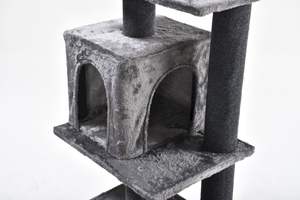 หอคอยแมวสูงพิเศษพร้อมคอน<span class=keywords><strong>โด</strong></span>สองชั้นแพลตฟอร์มหลายระดับและเสาลับเล็บที่แข็งแรงสำหรับบ้าน<span class=keywords><strong>แมว</strong></span>หลายตัว - Product Image 6