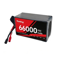 بطارية شبه صلبة للطائرات بدون طيار بسعة 66000 مللي أمبير في الساعة، 6S 12S 14S 24S 15C 20C، بطارية ليثيوم بوليمر للطائرات ذات الإقلاع والهبوط العمودي الثابتة، من المصنع مباشرة