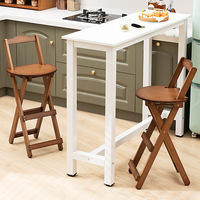 Tabouret de bar pliable en bambou simple avec dossier, design minimaliste moderne pour salon et bar, mobilier de bar