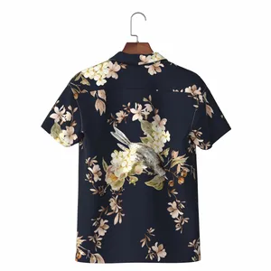 Nuova collezione di camicia stampa hawaiana in popeline viscosa 100% con MOQ basso e camicia casual da uomo consegna veloce