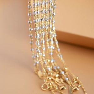 สร้อยข้อมือทองคำแท้ 18k Xinfly Au750 ดีไซน์ลูกปัดปรับได้ สำหรับผู้หญิง - Product Image 1