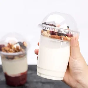 Sıcak satış yüksek kaliteli plastik bardak tatlı plastik bardak 200ml yoğurt ambalaj için plastik kaplar yoğurt