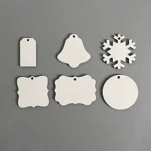 Entrepôt américain, ornement de Noël en bois de sublimation double face en MDF avec ruban rouge et corde de chanvre pour sapin de Noël - Product Image 2