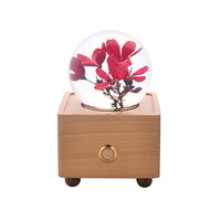 Lampe de chevet Bluetooth en résine de pissenlit avec fleur stabilisée, boule de cristal créative, décoration éternelle parfaite