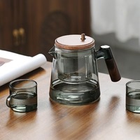 Théière en verre borosilicate résistant à la chaleur, bouilloire à thé, tasse de séparation thé-eau à un clic, gadget de préparation du thé pour la maison