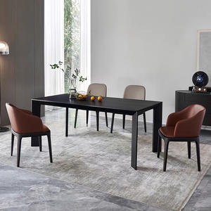 Modern Minimalist Solid Wood Dining Table Rectangle Black Ash Wood Stable Design For Dining Room - Product Image 2