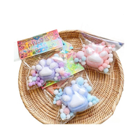 Mainan Fidget Cakar Kucing Transparan dengan Pompom Warna-warni dan Glitter, Sentuhan Lembut untuk Mengurangi Kecemasan, Dapat Dipesan Sesuai Keinginan