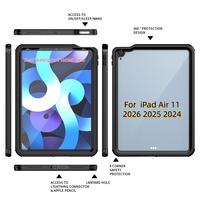 Étui robuste et étanche pour iPad Air 11 pouces M4/M3/M2 (2026/2025/2024) – Coque de tablette robuste avec béquille, adaptée aux enfants