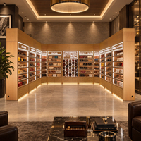 Armoire à cigares en bois de cèdre espagnol avec humidificateur, lumière LED, humidor à cigares, grande capacité, armoire de présentation de cigares