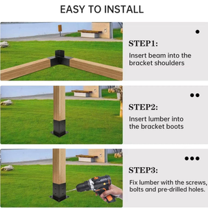 Kit de supports de pergola et de coins avec ancrages à bride – Matériel essentiel pour la base de tonnelle - Product Image 5