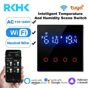 Termostato da Parete WiFi RKHK <span class=keywords><strong>Homekit</strong></span> 1-4 Gang con Dimmer e Controllo RF per Riscaldamento a Pavimento, Programmabile - Product Image 1