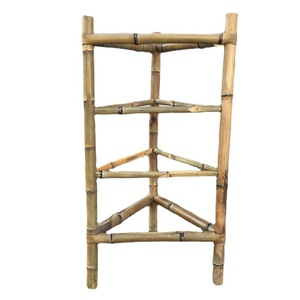 Bamboo Vegetable Rack 4 Tier Round Shelf Asian Style Rustic Design For Hot Pot Serving - Product Image 5