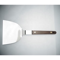 Stainless Steel Spatula for Okonomiyaki, Yakisoba, Teppanyaki Great Kitchen Accessory Wooden Handle Spatula