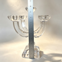 Candélabres Modernes à 5 Branches Sculpturaux Personnalisés Centre de Table Bougeoir en Cristal Transparent pour Mariage
