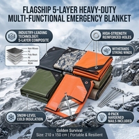 Couverture thermique d'urgence réutilisable, résistante, imperméable, pour toutes les conditions météorologiques, couverture de survie