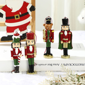 Small Walnut Soldier Resin Pendant Elegant Standing Figure <b>Box</b> Ornament for <b>Christmas</b> Tree Decoration Doll Shape Factory - Product Image 4