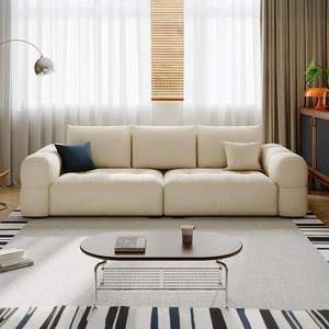 Sofá Moderno de 3 Plazas Tapizado con Diseño Tufted, Estructura de Madera de Pino, Relleno de Esponja, Mueble para Sala de Estar, Apartamento u Hotel - Product Image 4