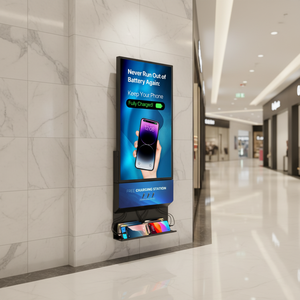 Station de recharge mobile EKO 32 pouces avec système de gestion des publicités basé sur le cloud préinstallé, idéale pour les entreprises de publicité ou les entreprises de stands. - Product Image 6