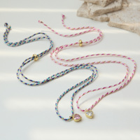 Collier en paracorde coloré fait main avec pendentif cœur étincelant en zircon, ras-de-cou plaqué or 18 carats, chaîne en corde tressée pour femme