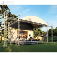 Plataforma de escenario de cristal de boda de lujo, escenario de cristal hermoso de plexiglás transparente de aluminio