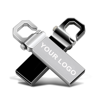 Nueva Memoria USB 3.0 con Gancho Metálico, Precio de Fábrica, Personalización de Logotipo Gratuita, Resistente al Agua y a Golpes, Portátil, 128MB-256GB