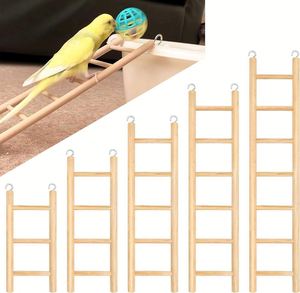 Jouets pour oiseaux, échelle en bois, perchoirs d'escalade pour perroquets - bois massif naturel - Product Image 6