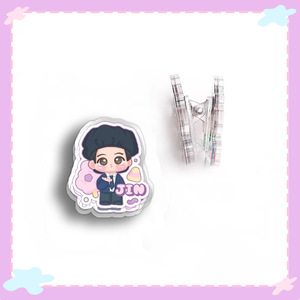 Ingrosso Regali per Fan KPOP dei Bangtan Boys, Cartone Animato <span class=keywords><strong>JUNGKOOK</strong></span>/V/JIMIN/RM/J-HOPE/SUGA, Acrilico Bifacciale 4,5cm, Stampa UV per Capodanno - Product Image 5