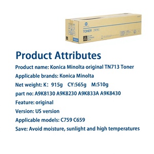 Cartouches de toner TN713 pour Konica Minolta Bizhub Pro C759 C659 A9K8130 A9K8230 A9K833A A9K8430 - Product Image 2