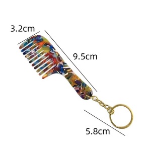 Logo personalizzabile acetato portachiavi <span class=keywords><strong>pettine</strong></span> minimalista in stile in elegante accessorio moda da indossare pettini per capelli - Product Image 2