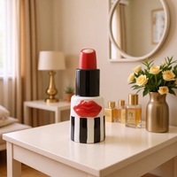 Vase en céramique 3D en forme de rouge à lèvres, style américain, pour mariages/anniversaires, décoration Instagram, pour la maison
