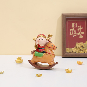 เทพเจ้าแห่งความมั่งคั่งรูปปั้นเรซิ่นตกแต่ง 2 ชิ้นของขวัญปีใหม่จีนตกแต่งห้องนั่งเล่น - Product Image 3