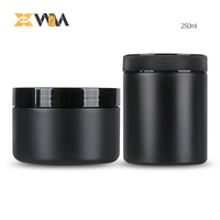 Récipient HDPE noir direct d'usine 150-200ml avec capuchon à double verrouillage, pot de col de 47mm bouteille de supplément