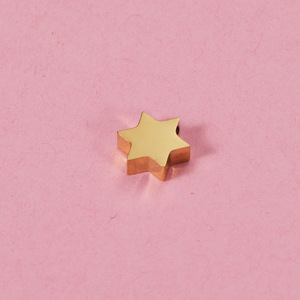 Cuentas de Acero Inoxidable <span class=keywords><strong>Dina</strong></span>, Pulidas a Doble Cara, 9*8mm, Estrella de David, Cuentas con Orificio Pequeño, Accesorios para Joyería DIY - Product Image 4