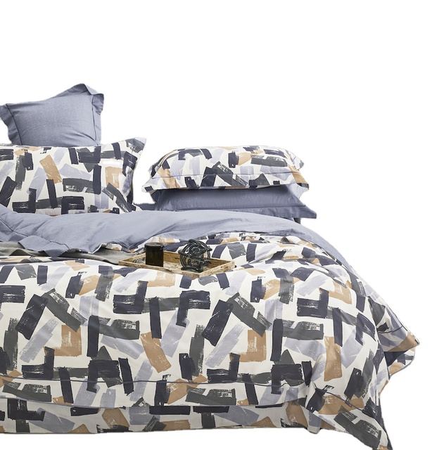 Queen and King Size Printed Cotton Bed Sheet Set 200TC Duvet Cover Wholesale Bedding Linen Set