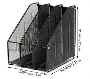 Mesh Magazine <b>File</b> Holder 3 Compartment Desk <b>Organizer</b> <b>File</b> Folder Document Rack for Office Organization and Storage <b>Organizer</b> - Product Image 6