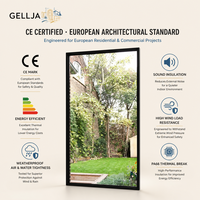 Fenêtre panoramique fixe à cadre fin en aluminium GELLJA, design moderne pour villa et maison