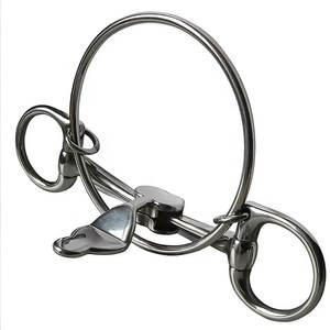 Bocado de Anillo Suelto de Alta Calidad, Plateado y Dorado, de Acero Inoxidable de Una Sola Articulación con 6 Mordedores Adicionales, Ideal para Montar a Caballo - Product Image 1