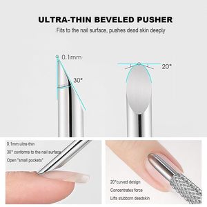Removedor de Cutículas de Acero Inoxidable de Doble Punta, Empujador de Cutículas Ruso para Manicura - Product Image 4