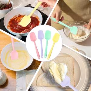 Spatule en silicone de qualité alimentaire avec noyau en fer, résistante à la chaleur, petite, antiadhésive, courbée, écologique, 21*4.5cm - Product Image 5