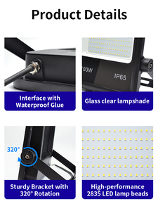 Projecteur LED en aluminium avec cadre noir et blanc 30w 50w 100w 200w 300w <span class=keywords><strong>400w</strong></span> 500w pour éclairage extérieur - Product Image 4