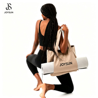 Tas Jinjing Matras Yoga JOYSUN Bahan Katun Ukuran Besar, Tersedia Beberapa Warna, Kanvas dengan Desain Selempang Modis dan Kantong