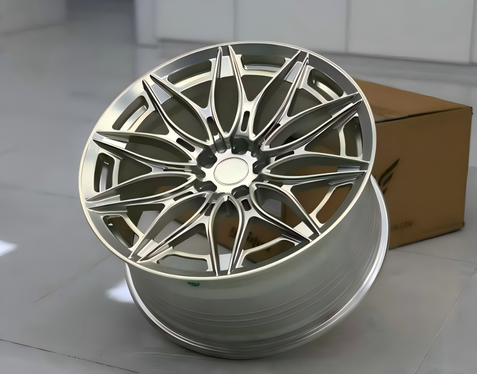Performance Forged Racing Wheel Rim Monoblock Polished Silver Thin Mesh ...