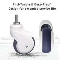 Roulettes MRi anti-poussière en acier inoxydable à double roulement 75mm 100mm 125mm non magnétiques pour fauteuil roulant MR