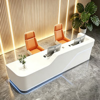 QT-202X Comptoir de réception minimaliste et moderne en MDF, ensemble complet pour magasins, hôtels, salons de beauté, bars - Modèle