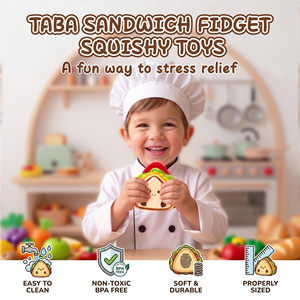 Juguetes Antiestrés Personalizados de Simulación de Comida, Sándwich de TPR, Juguetes Sensoriales para Aliviar el Estrés, Juguetes Blandos 2025 para Niños - Product Image 3