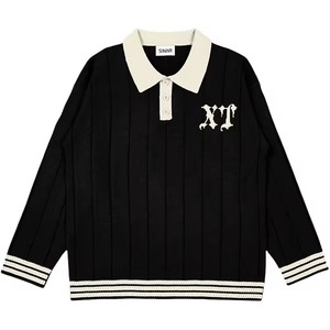 Custom LOGO <strong>Men</strong> Sweater Winter Casual Jacquard Letter Knitwear Loose <strong>Pullover</strong> Rib Jumper Knit Polo Shirt Knitted Sweater <strong>for</strong> <strong>Men</strong> - Product Image 4