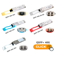 Módulo SFP QSFP+ 40G LR4, Transceptor de Fibra Óptica Monomodo LC Dúplex de 1310nm y 10km, con DDM y DOM